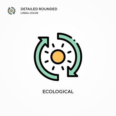 Ekolojik vektör simgesi. Modern vektör illüstrasyon kavramları. Düzenlemesi ve kişiselleştirmesi kolay.