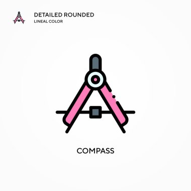 Pusula vektör simgesi. Modern vektör illüstrasyon kavramları. Düzenlemesi ve kişiselleştirmesi kolay.