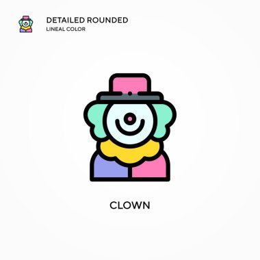 Palyaço vektör simgesi. Modern vektör illüstrasyon kavramları. Düzenlemesi ve kişiselleştirmesi kolay.