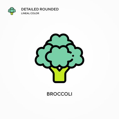 Brokoli vektör simgesi. Modern vektör illüstrasyon kavramları. Düzenlemesi ve kişiselleştirmesi kolay.