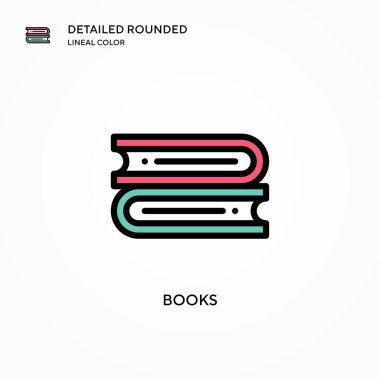 Kitap vektör simgesi. Modern vektör illüstrasyon kavramları. Düzenlemesi ve kişiselleştirmesi kolay.