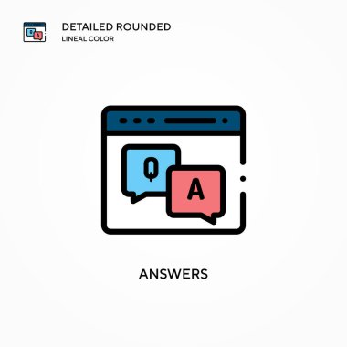 Cevap vektör simgesi. Modern vektör illüstrasyon kavramları. Düzenlemesi ve kişiselleştirmesi kolay.