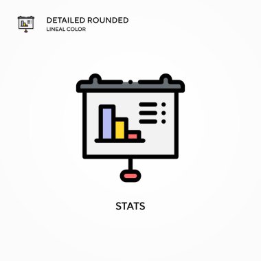 İstatistik vektör simgesi. Modern vektör illüstrasyon kavramları. Düzenlemesi ve kişiselleştirmesi kolay.