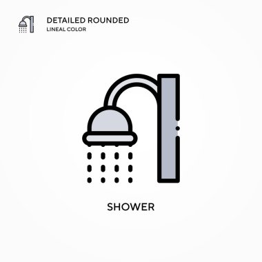 Duş vektör simgesi. Modern vektör illüstrasyon kavramları. Düzenlemesi ve kişiselleştirmesi kolay.