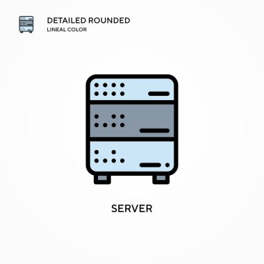 Sunucu vektör simgesi. Modern vektör illüstrasyon kavramları. Düzenlemesi ve kişiselleştirmesi kolay.