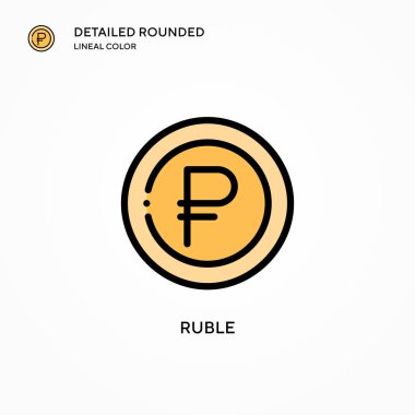 Ruble vektör simgesi. Modern vektör illüstrasyon kavramları. Düzenlemesi ve kişiselleştirmesi kolay.