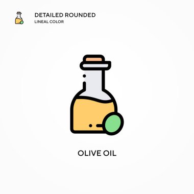 Zeytinyağı ikonu. Modern vektör illüstrasyon kavramları. Düzenlemesi ve kişiselleştirmesi kolay.