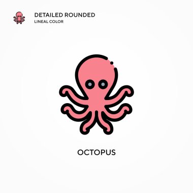 Ahtapot vektör simgesi. Modern vektör illüstrasyon kavramları. Düzenlemesi ve kişiselleştirmesi kolay.