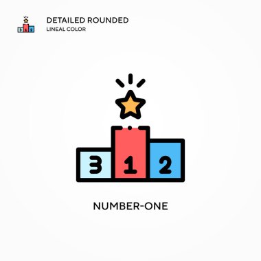 Bir numaralı vektör simgesi. Modern vektör illüstrasyon kavramları. Düzenlemesi ve kişiselleştirmesi kolay.