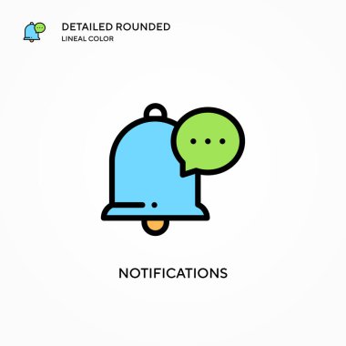 Bildirim vektör simgesi. Modern vektör illüstrasyon kavramları. Düzenlemesi ve kişiselleştirmesi kolay.