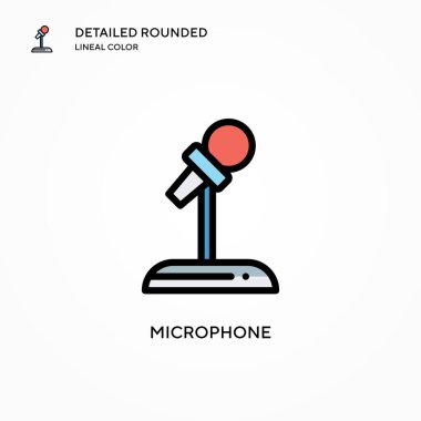 Mikrofon vektör simgesi. Modern vektör illüstrasyon kavramları. Düzenlemesi ve kişiselleştirmesi kolay.