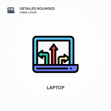 Laptop vektör simgesi. Modern vektör illüstrasyon kavramları. Düzenlemesi ve kişiselleştirmesi kolay.