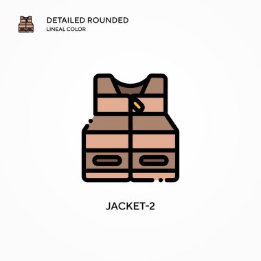 Ceket-2 vektör simgesi. Modern vektör illüstrasyon kavramları. Düzenlemesi ve kişiselleştirmesi kolay.