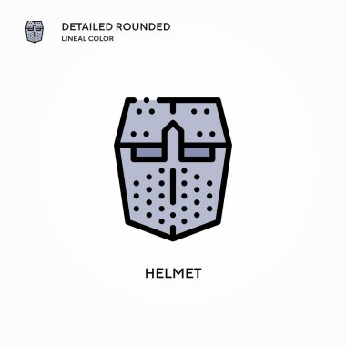 Miğfer vektör simgesi. Modern vektör illüstrasyon kavramları. Düzenlemesi ve kişiselleştirmesi kolay.