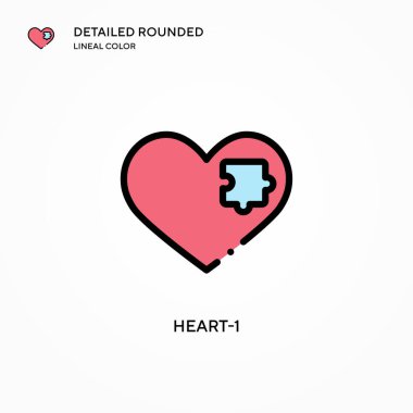 Kalp-1 vektör simgesi. Modern vektör illüstrasyon kavramları. Düzenlemesi ve kişiselleştirmesi kolay.