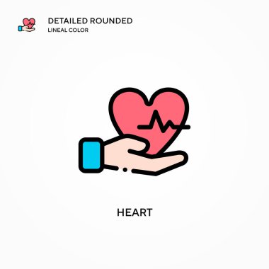 Kalp vektör simgesi. Modern vektör illüstrasyon kavramları. Düzenlemesi ve kişiselleştirmesi kolay.
