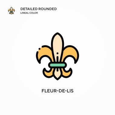 Fleur-de-lis vektör simgesi. Modern vektör illüstrasyon kavramları. Düzenlemesi ve kişiselleştirmesi kolay.