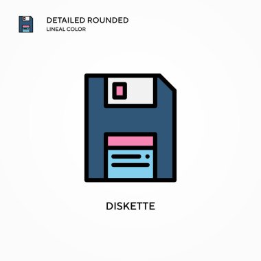 Diskette vektör simgesi. Modern vektör illüstrasyon kavramları. Düzenlemesi ve kişiselleştirmesi kolay.