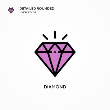 Elmas vektör simgesi. Modern vektör illüstrasyon kavramları. Düzenlemesi ve kişiselleştirmesi kolay.