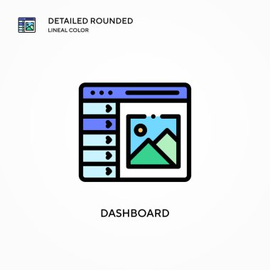 Gösterge paneli vektör simgesi. Modern vektör illüstrasyon kavramları. Düzenlemesi ve kişiselleştirmesi kolay.