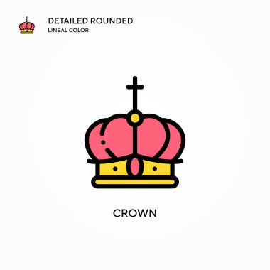 Crown vektör simgesi. Modern vektör illüstrasyon kavramları. Düzenlemesi ve kişiselleştirmesi kolay.