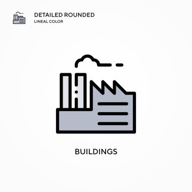 Bina vektör simgesi. Modern vektör illüstrasyon kavramları. Düzenlemesi ve kişiselleştirmesi kolay.