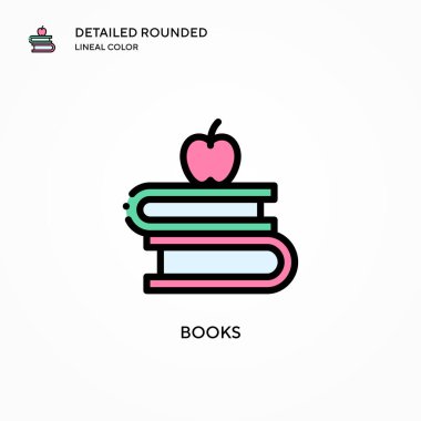 Kitap vektör simgesi. Modern vektör illüstrasyon kavramları. Düzenlemesi ve kişiselleştirmesi kolay.