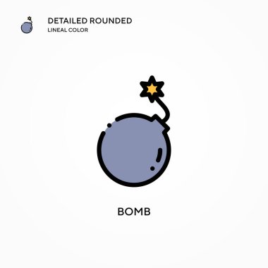 Bomba vektör simgesi. Modern vektör illüstrasyon kavramları. Düzenlemesi ve kişiselleştirmesi kolay.