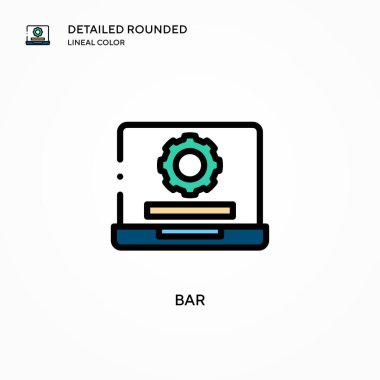 Bar vektör simgesi. Modern vektör illüstrasyon kavramları. Düzenlemesi ve kişiselleştirmesi kolay.