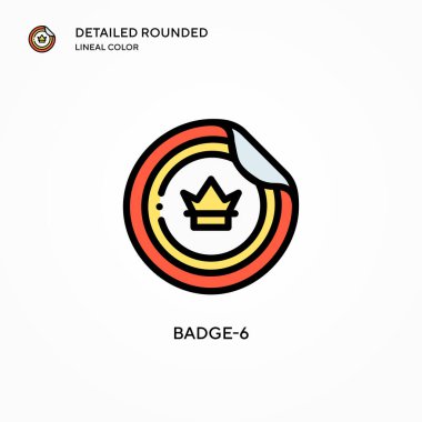 Rozet-6 vektör simgesi. Modern vektör illüstrasyon kavramları. Düzenlemesi ve kişiselleştirmesi kolay.