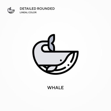 Balina vektör simgesi. Modern vektör illüstrasyon kavramları. Düzenlemesi ve kişiselleştirmesi kolay.