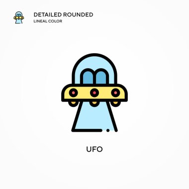 Ufo vektör simgesi. Modern vektör illüstrasyon kavramları. Düzenlemesi ve kişiselleştirmesi kolay.