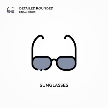 Güneş gözlüğü vektör simgesi. Modern vektör illüstrasyon kavramları. Düzenlemesi ve kişiselleştirmesi kolay.