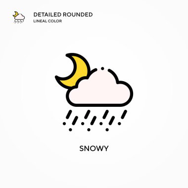 Karlı vektör simgesi. Modern vektör illüstrasyon kavramları. Düzenlemesi ve kişiselleştirmesi kolay.