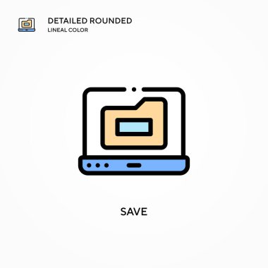 Vektör simgesini kaydet. Modern vektör illüstrasyon kavramları. Düzenlemesi ve kişiselleştirmesi kolay.