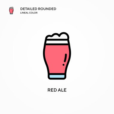 Kırmızı bira vektör simgesi. Modern vektör illüstrasyon kavramları. Düzenlemesi ve kişiselleştirmesi kolay.