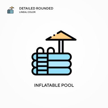 Şişirilebilir havuz vektör simgesi. Modern vektör illüstrasyon kavramları. Düzenlemesi ve kişiselleştirmesi kolay.