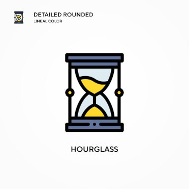 Kum saati vektör simgesi. Modern vektör illüstrasyon kavramları. Düzenlemesi ve kişiselleştirmesi kolay.