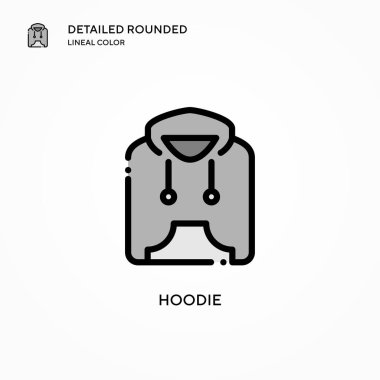 Kapüşonlu vektör ikonu. Modern vektör illüstrasyon kavramları. Düzenlemesi ve kişiselleştirmesi kolay.