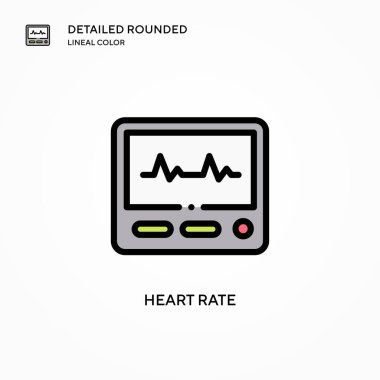 Kalp atış hızı vektör simgesi. Modern vektör illüstrasyon kavramları. Düzenlemesi ve kişiselleştirmesi kolay.