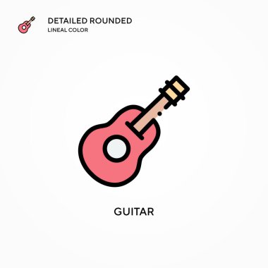 Gitar vektör simgesi. Modern vektör illüstrasyon kavramları. Düzenlemesi ve kişiselleştirmesi kolay.