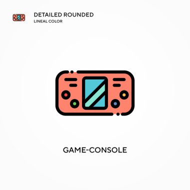 Oyun konsolu vektör simgesi. Modern vektör illüstrasyon kavramları. Düzenlemesi ve kişiselleştirmesi kolay.