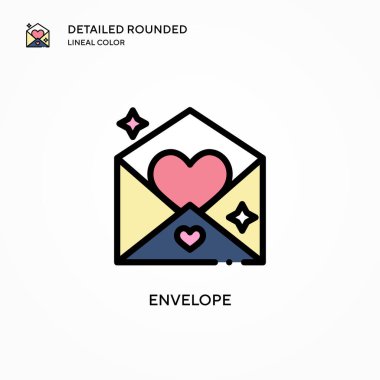 Zarf vektör simgesi. Modern vektör illüstrasyon kavramları. Düzenlemesi ve kişiselleştirmesi kolay.