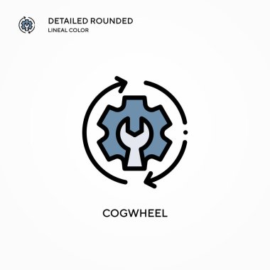 Çarklı vektör simgesi. Modern vektör illüstrasyon kavramları. Düzenlemesi ve kişiselleştirmesi kolay.