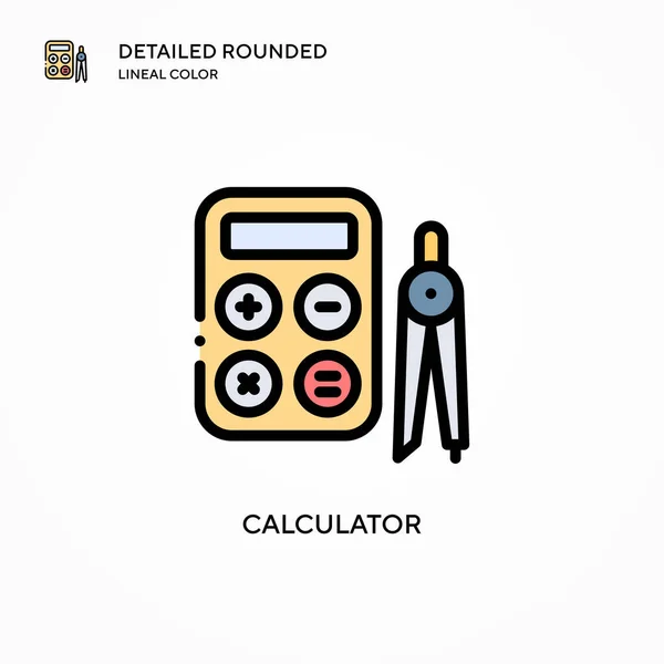 Calculator Vector Icoon Moderne Vector Illustratie Concepten Eenvoudig Bewerken Aan — Stockvector