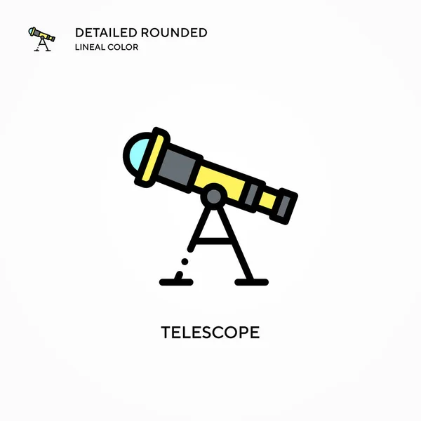 Icono Del Vector Del Telescopio Conceptos Modernos Ilustración Vectorial Fácil — Vector de stock