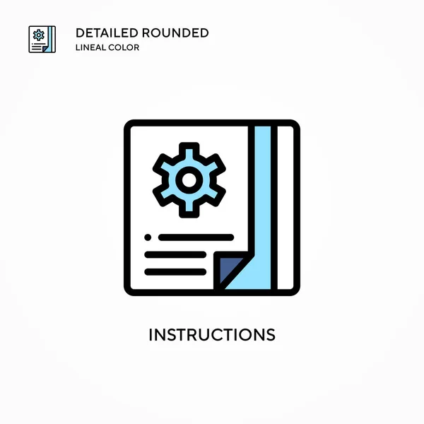 Instructies Vectoricoon Moderne Vector Illustratie Concepten Eenvoudig Bewerken Aan Passen — Stockvector