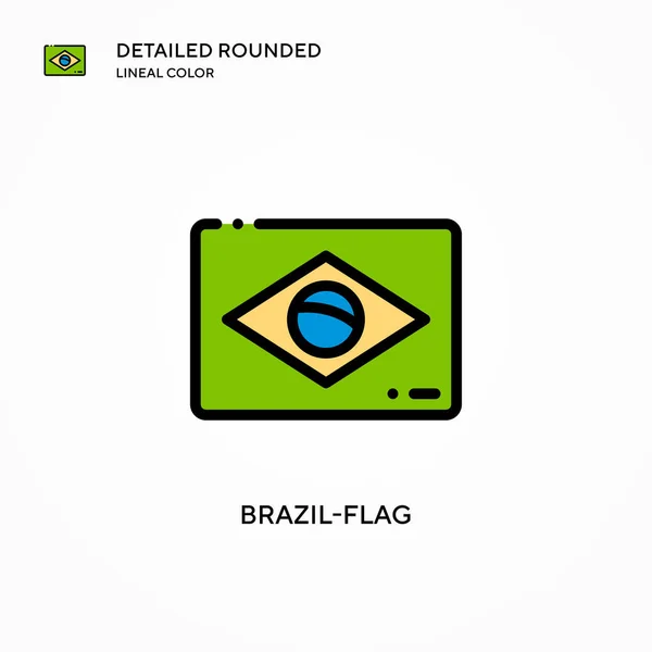 Значок Вектора Флага Бразилии Современные Векторные Иллюстрации Простота Редактирования Хранения — стоковый вектор