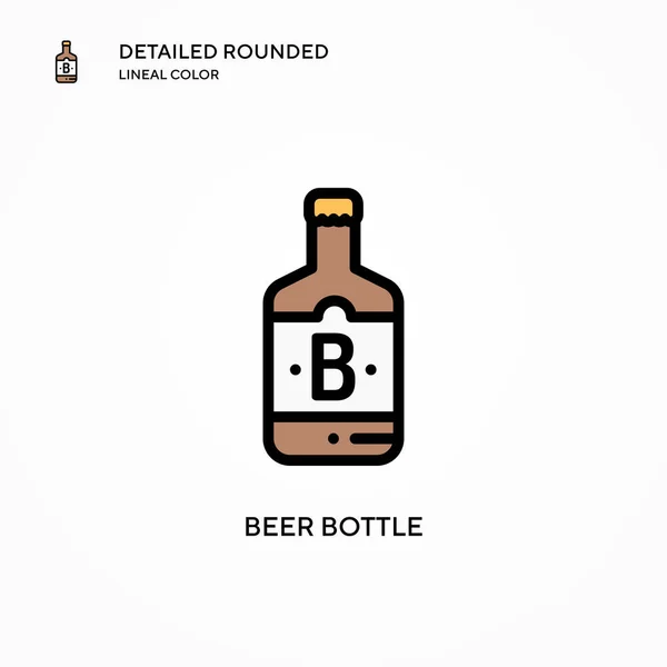 Icono Vector Botella Cerveza Conceptos Modernos Ilustración Vectorial Fácil Editar — Vector de stock