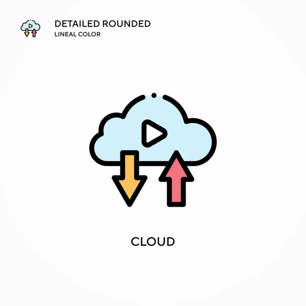 Cloud Vector Icon Modern Vector Illustration Concepts Easy Edit Customize — Stock Vector